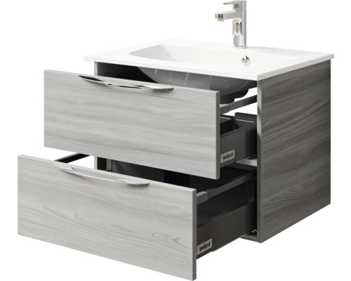 Waschtischunterschrank mit zwei Schubladen und Waschbecken