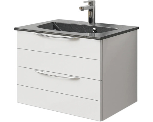 Waschtischunterschrank mit zwei Schubladen, Waschtisch und Armatur
