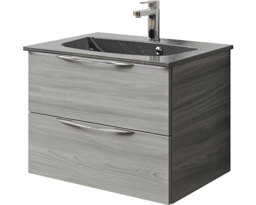 Waschtischunterschrank mit zwei Schubladen, Waschtisch und Armatur