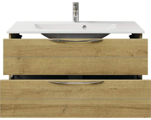 Waschtischunterschrank mit zwei Schubladen, Waschbecken und Armatur