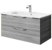 Badmöbel-Set Pelipal Sunline 300 BxHxT 97 x 49,9 x 48 cm Frontfarbe sangallo grau Badmöbelset 2-teilig mit Waschtisch Mineralmarmor