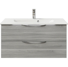 Badmöbel-Set Pelipal Sunline 300 BxHxT 97 x 49,9 x 48 cm Frontfarbe sangallo grau Badmöbelset 2-teilig mit Waschtisch Mineralmarmor