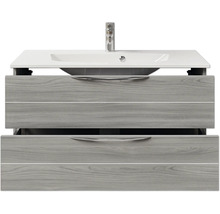 Badmöbel-Set Pelipal Sunline 300 BxHxT 97 x 49,9 x 48 cm Frontfarbe sangallo grau Badmöbelset 2-teilig mit Waschtisch Mineralmarmor