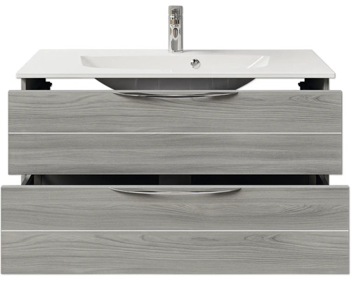 Waschtischunterschrank mit zwei Schubladen, Waschbecken und Armatur