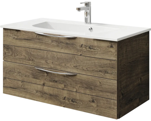 Waschtischunterschrank mit zwei Schubladen, Waschbecken und Armatur