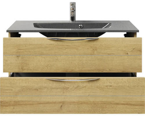 Waschtischunterschrank mit zwei Schubladen und Waschbecken