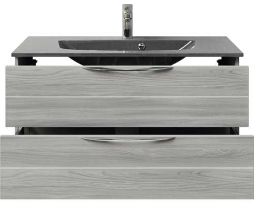 Waschtisch mit zwei Schubladen und Aufsatzwaschbecken