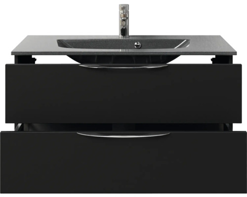 Waschtischunterschrank mit zwei Schubladen, Waschtisch und Armatur