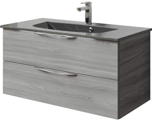 Waschtischunterschrank mit zwei Schubladen und Waschbecken