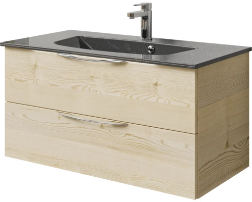 Waschtischunterschrank mit zwei Schubladen, Waschbecken und Armatur