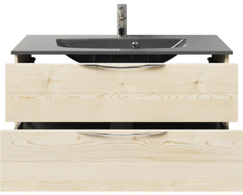 Waschtischunterschrank mit zwei Schubladen, Waschtisch und Armatur