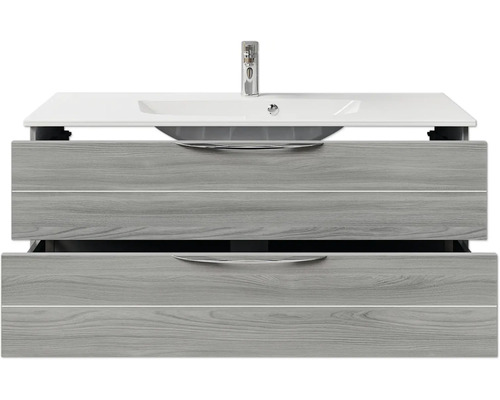 Waschtischunterschrank mit Waschbecken und zwei Schubladen