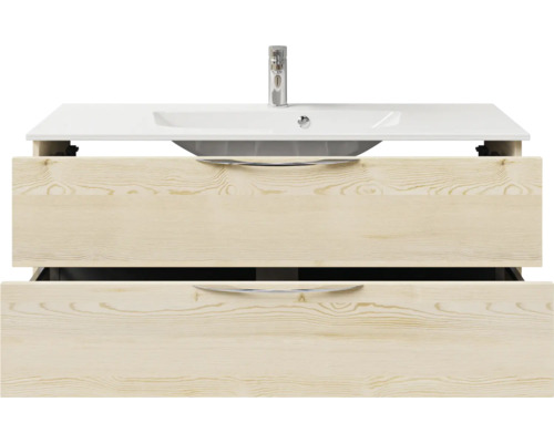 Waschtischunterschrank mit zwei Schubladen und Aufsatzwaschbecken