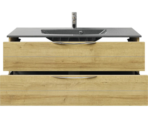 Waschtischunterschrank mit zwei Schubladen, Waschtischplatte und Waschbecken