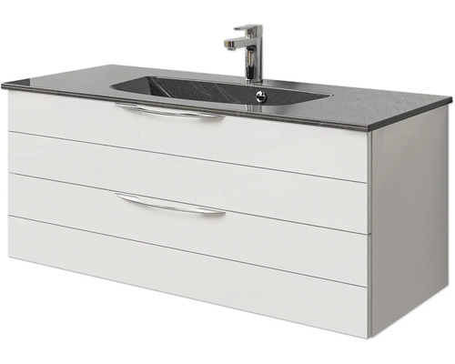 Waschtischunterschrank mit Waschbecken und Armatur