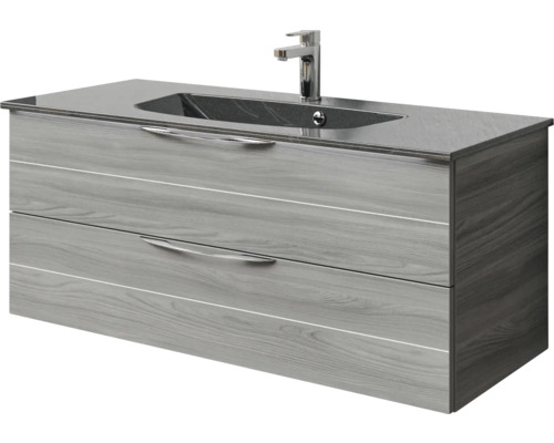 Waschtischunterschrank mit Waschbecken und Armatur