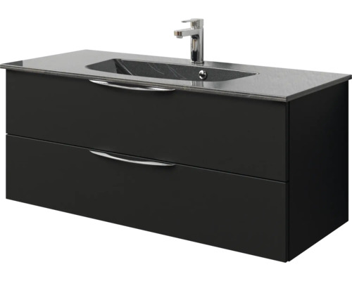 Waschtischunterschrank mit zwei Schubladen, Waschtisch und Armatur