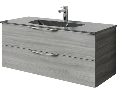 Waschtischunterschrank mit zwei Schubladen, Waschtisch und Armatur