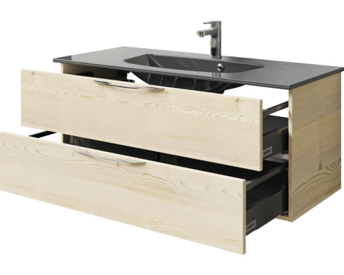 Waschtischunterschrank mit zwei Schubladen, Waschbecken und Armatur