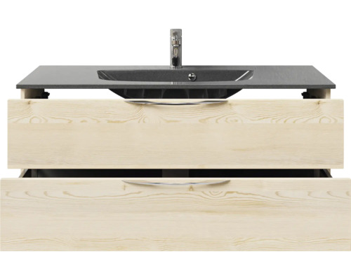 Waschtischunterschrank mit zwei Schubladen und Aufsatzwaschbecken