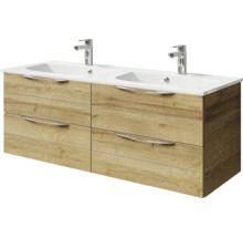 Waschtischunterschrank mit zwei Waschbecken und vier Schubladen