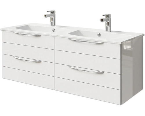 Waschtischunterschrank mit zwei Waschbecken und Schubladen
