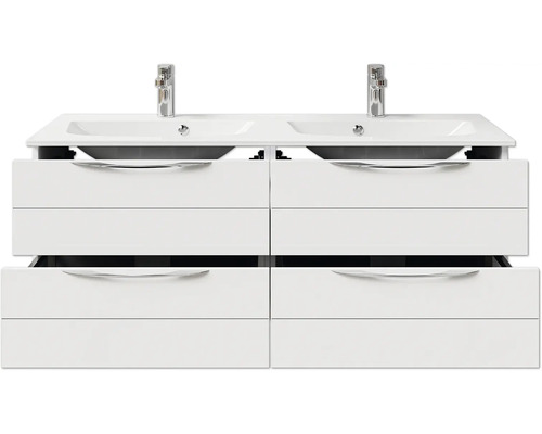 Waschtisch mit zwei Waschbecken und sechs Schubladen