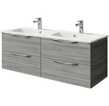 Waschtischunterschrank mit zwei Waschbecken und vier Schubladen
