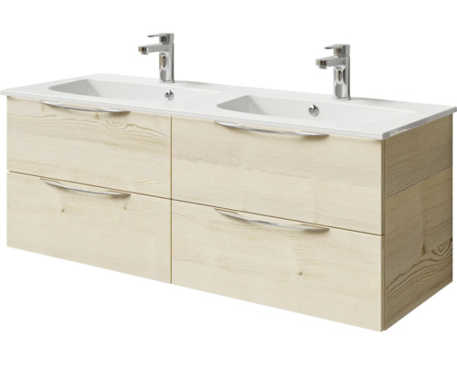 Waschtischunterschrank mit zwei Waschbecken und vier Schubladen