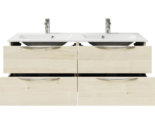 Doppelwaschtischunterschrank mit vier Schubladen und zwei Waschbecken