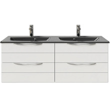 Badmöbelset 2-teilig Pelipal Sunline 300 BxHxT 132 x 49,9 x 48 cm Frontfarbe weiß hochglanz mit Waschtisch Mineralmarmor Griff chrom SET-164-058