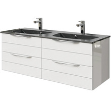 Waschtischunterschrank mit zwei Waschbecken und vier Schubladen