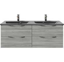 Badmöbelset 2-teilig Pelipal Sunline 300 BxHxT 132 x 49,9 x 48 cm Frontfarbe sangallo grau mit Waschtisch Mineralmarmor anthrazit Griff chrom SET-164-060