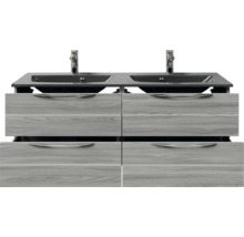 Badmöbelset 2-teilig Pelipal Sunline 300 BxHxT 132 x 49,9 x 48 cm Frontfarbe sangallo grau mit Waschtisch Mineralmarmor anthrazit Griff chrom SET-164-060