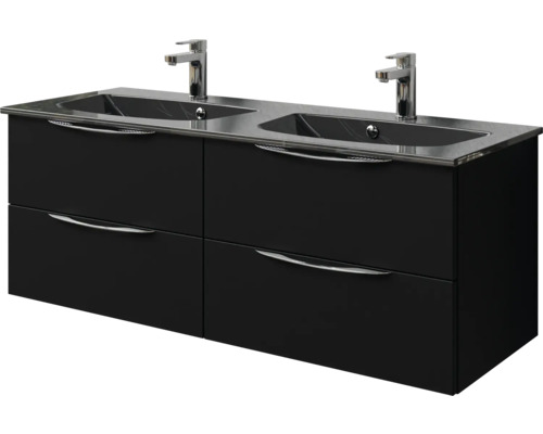 Waschtischunterschrank mit zwei Waschbecken und vier Schubladen