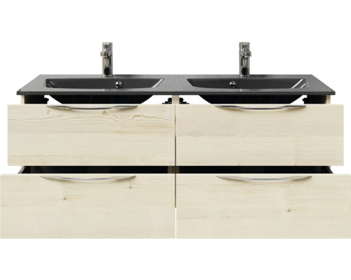 Waschtischunterschrank mit zwei Waschbecken und vier Schubladen