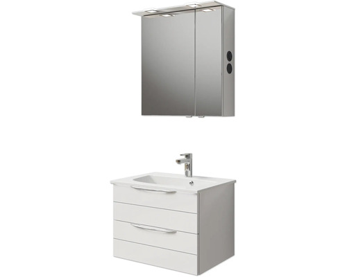 Badezimmer-Set mit Spiegelschrank, Waschbecken und Unterschrank