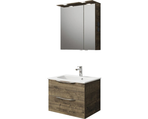 Waschtischunterschrank mit Waschbecken und Spiegelschrank für das Badezimmer