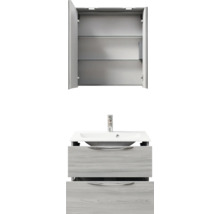 Badezimmermöbelset mit Waschtischunterschrank, Waschbecken und Spiegelschrank
