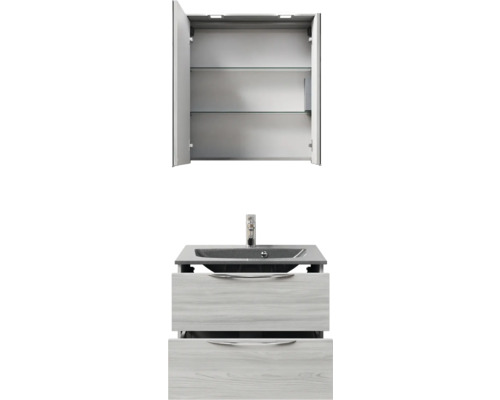 Waschtischunterschrank mit Waschbecken und Spiegelschrank für das Badezimmer