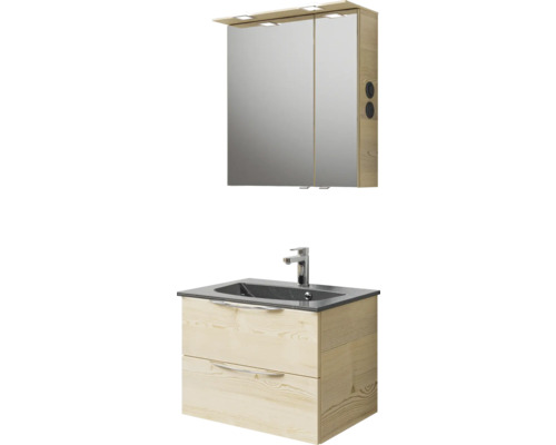 Waschtischunterschrank mit Spiegel und Beleuchtung für das Badezimmer