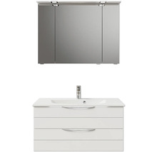 Badmöbelset 3-teilig Pelipal Sunline 300 BxHxT 97 x 200 x 48 cm Frontfarbe weiß hochglanz mit Waschtisch Mineralmarmor Griff chrom SET-164-082