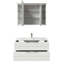 Badmöbelset 3-teilig Pelipal Sunline 300 BxHxT 97 x 200 x 48 cm Frontfarbe weiß hochglanz mit Waschtisch Mineralmarmor Griff chrom SET-164-082
