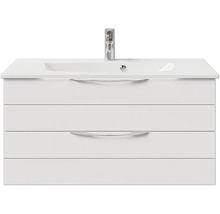 Badmöbelset 3-teilig Pelipal Sunline 300 BxHxT 97 x 200 x 48 cm Frontfarbe weiß hochglanz mit Waschtisch Mineralmarmor Griff chrom SET-164-082