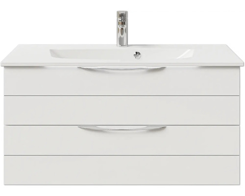Waschtischunterschrank mit Waschbecken und Armatur