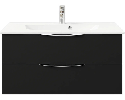 Waschtischunterschrank mit Waschbecken und Armatur
