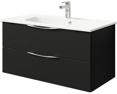 Waschtischunterschrank mit zwei Schubladen, Waschbecken und Armatur