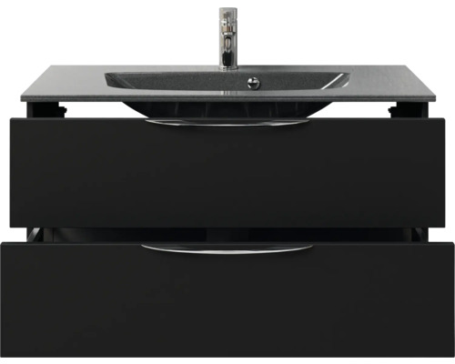 Waschtischunterschrank mit zwei Schubladen, Waschtischplatte und Waschbecken