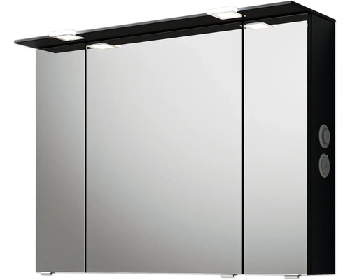 Spiegelschrank mit drei Türen und Beleuchtung für das Badezimmer