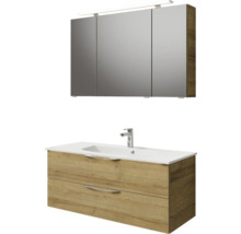 Waschtischkombination mit Spiegelschrank und Waschbecken